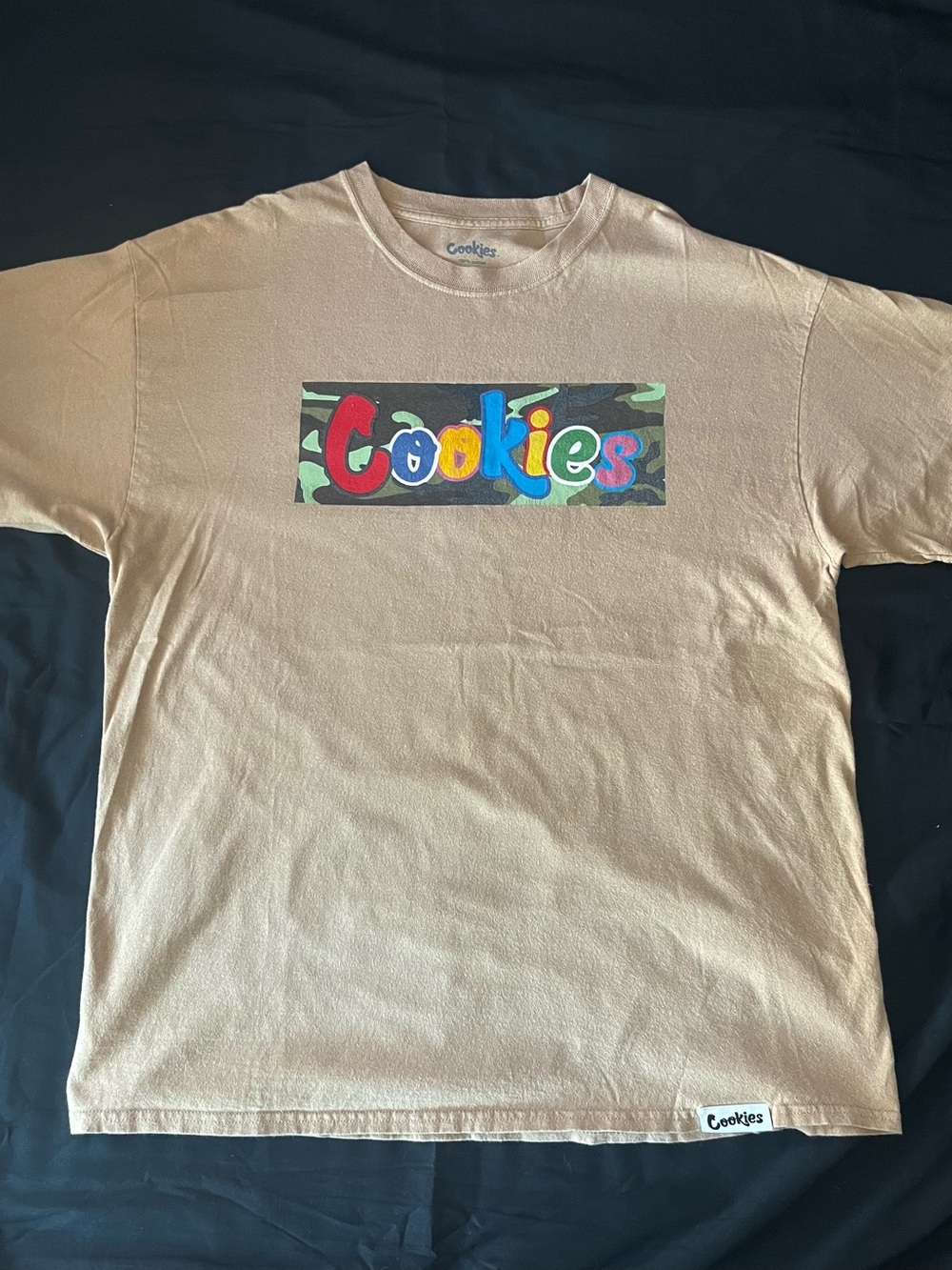 Cookies Men's Short-Sleeve Logo Tee in Tan